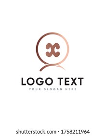 Poster letter type X logo template, Vector logo for business and company identity 