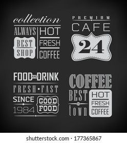 Poster lettering take coffee/Set of typographic elements/ illustration
