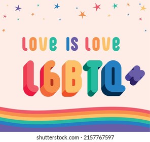 poster of lgbtq love lettering