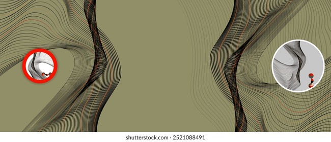 Poster lines design Japanese style templates brown background to beauty texture from lines abstract background