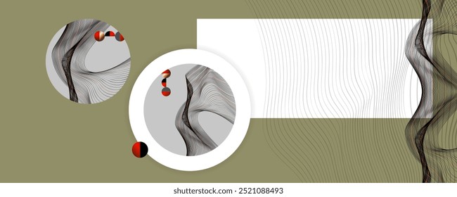 Poster lines design Japanese style templates brown background to beauty texture from lines abstract background