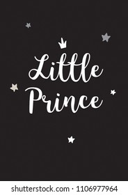 Poster little prince black white kids room decor decoration boy star 