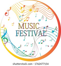 Poster for live music festivals with melodic. Vector illustration