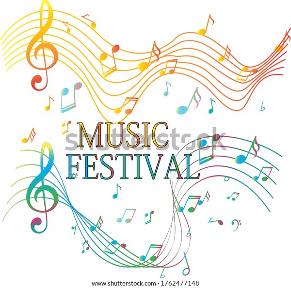 Poster for live music festivals with
melodic. Vector
illustration