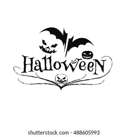 Poster, logo typography of a halloween. Vector Illustration.