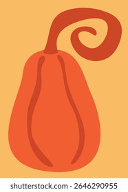 Cartel con calabaza larga. Diseño de Festiva en estilo plano.