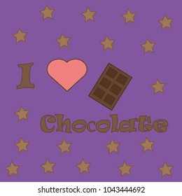 poster i love chocolate. vector