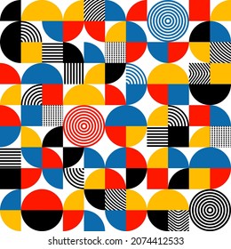 Poster made in the Bauhaus style. Wall art, suprematism, seamless vector pattern