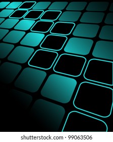 Poster made from blue squares