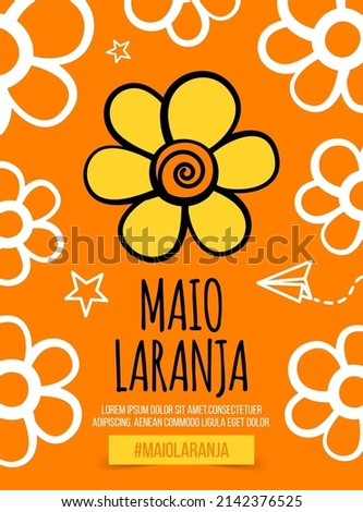 Poster Maio laranja. May 18 is National Day Against Abuse and Exploitation of Children in Brazil.