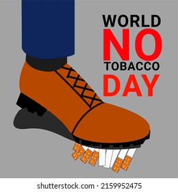 Poster Man Stepping on Cigarette for World No Tobacco Day