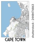 Poster map art of Cape Town, South Africa 