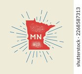 Poster map of Minnesota, USA. Vintage print map of Minnesota for t-shirt, poster or geographic theme. 