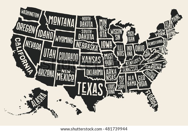 USA États-unis Large Carte Tableau Mural Affiche Neuf Stratifié Disponible 