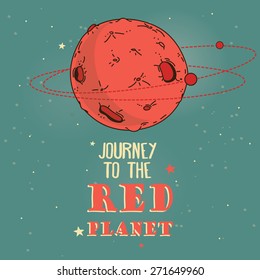 Poster For Mars Colonization Program, Vector Illustration