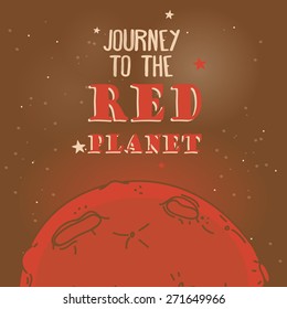 Poster for Mars colonization program, vector illustration
