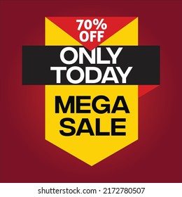 Poster- Mega sale discount - vector layout concept illustration. advertising promotion banner. Creative background. Special offer. Graphic design elements.