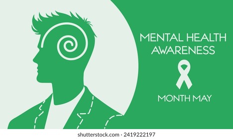 Poster for Mental Health Awareness Month with drawn man