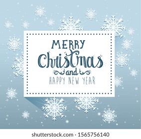 poster of merry christmas and happy new year with decoration vector illustration design