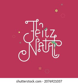 Poster "Merry Christmas". Lettering in retro style.