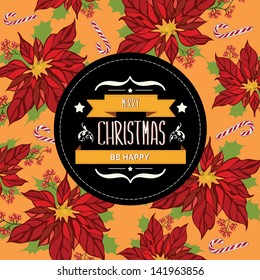 Poster Merry Christmas.Typography.Vector illustration.
