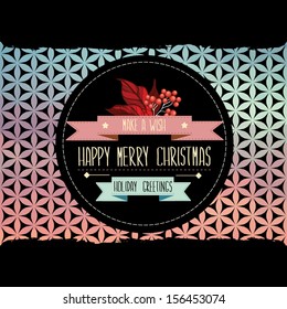 Poster Merry Christmas.Typography.Vector illustration.