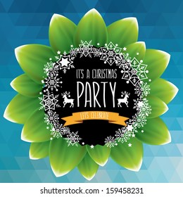 Poster Merry Christmas.Typography.Vector illustration.