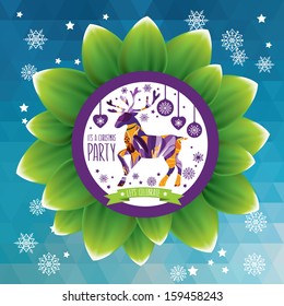Poster Merry Christmas.Typography.Vector illustration.