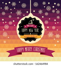 Poster Merry Christmas.Typography.Vector illustration.