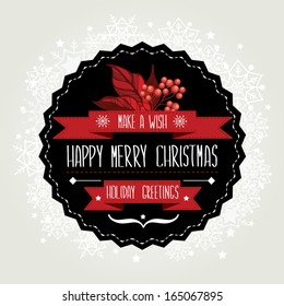 Poster Merry Christmas.Typography.Vector illustration.