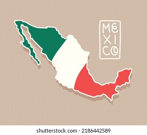 poster of mexico map with lettering