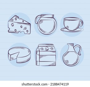 cartel de productos lácteos
