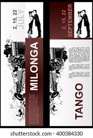 Poster For The  Milonga. Advertisement Of The Tango Dance. The Social Dance Argentina Tango.