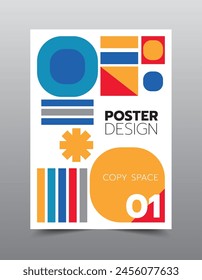 Poster minimal design template, Cool geometric backgrounds,Vector illustration artwork Poster size.