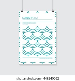 poster minimal design with text and japanese pattern