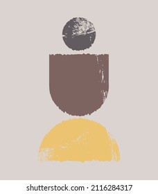 Ein Poster mit minimalem geometrischem Design. Die Wanddekoration im Boho-Stil. Abstrakter, moderner Hintergrund. Hintergrund mit geometrischen Auswuchtzahlen.