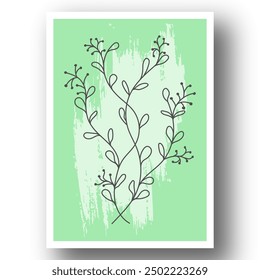 Un cartel en un estilo minimalista para el diseño de interiores. El cartel es una planta abstracta. Una Imagen para una impresión, portada o decoración