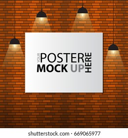 Poster mock up template. Empty white vector poster templates.