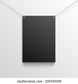 Poster mockup black on gray background
