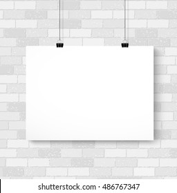 Poster mockup brick wall