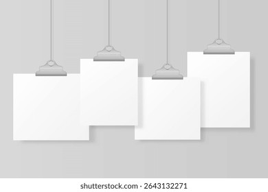 Poster mockup with frame layout background template blank binder board vector flyer presentation exhibition image wall stand showcase advertising gallery canvas sheet art message design