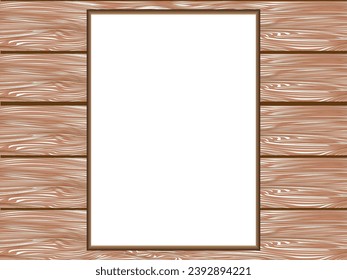 Poster mockup frame. White blank on light wall. Photo template with black frame. Isolated painting with soft shadow. Empty sheet close up. Vector illustration.