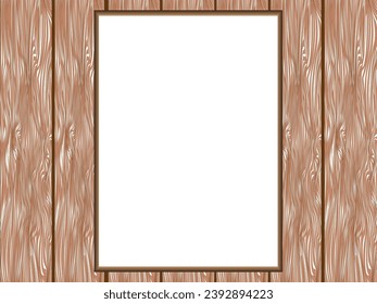 Poster mockup frame. White blank on light wall. Photo template with black frame. Isolated painting with soft shadow. Empty sheet close up. Vector illustration.