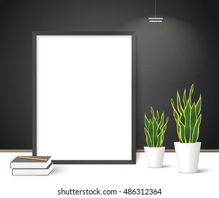 Poster mockup on black