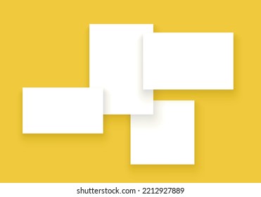 Poster mockup with soft shadow. A4 sized paper frame mockup hanging with paper clip