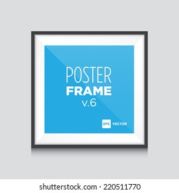 Poster mockup template with black square frame