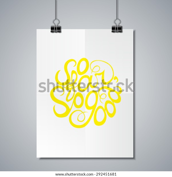 Download Poster Mockup Template Lettering Element Far Stock Vector Royalty Free 292451681