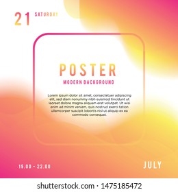 Poster Modern Backgorund Vector Yellow and Pink