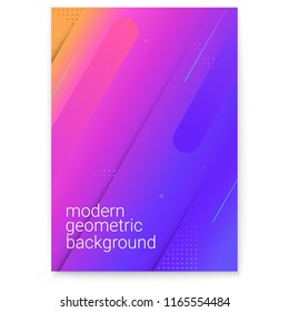 Poster with modern gradient and minimalistic graphics. Concept of cover with dynamic shapes. Vector background for presentations, leaflets.