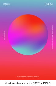 Poster With A Modern Sphere. Holographic Gradient.